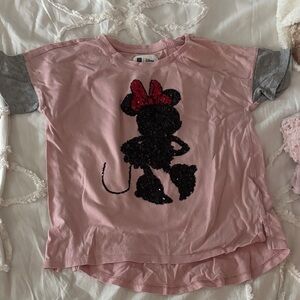 Disney Pink and Gray Minnie Mouse Tee